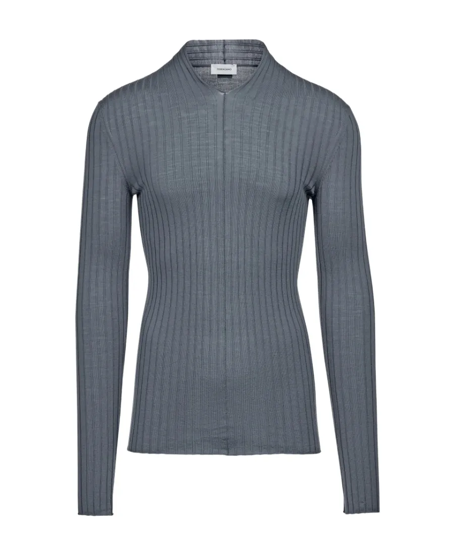 Rib Long-Sleeved Sweater
