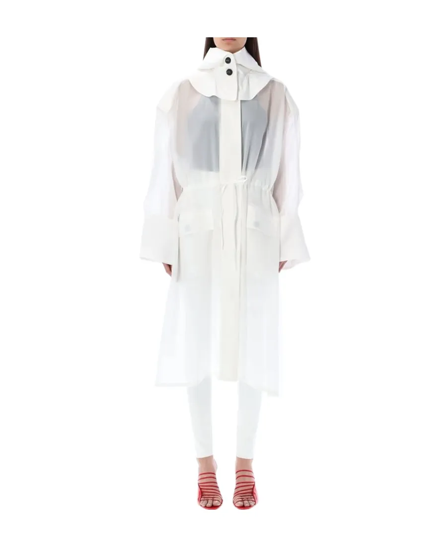 Long-Sleeved Hooded Trench Coat