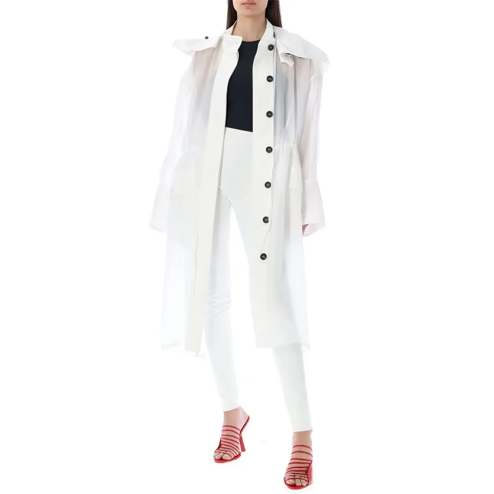 Long-Sleeved Hooded Trench Coat