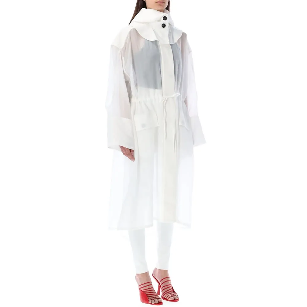 Long-Sleeved Hooded Trench Coat