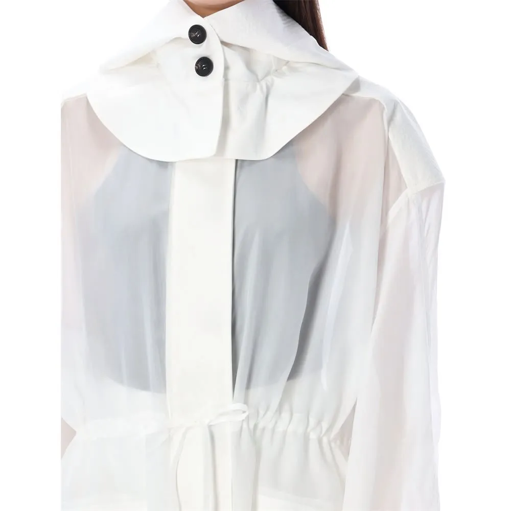 Long-Sleeved Hooded Trench Coat