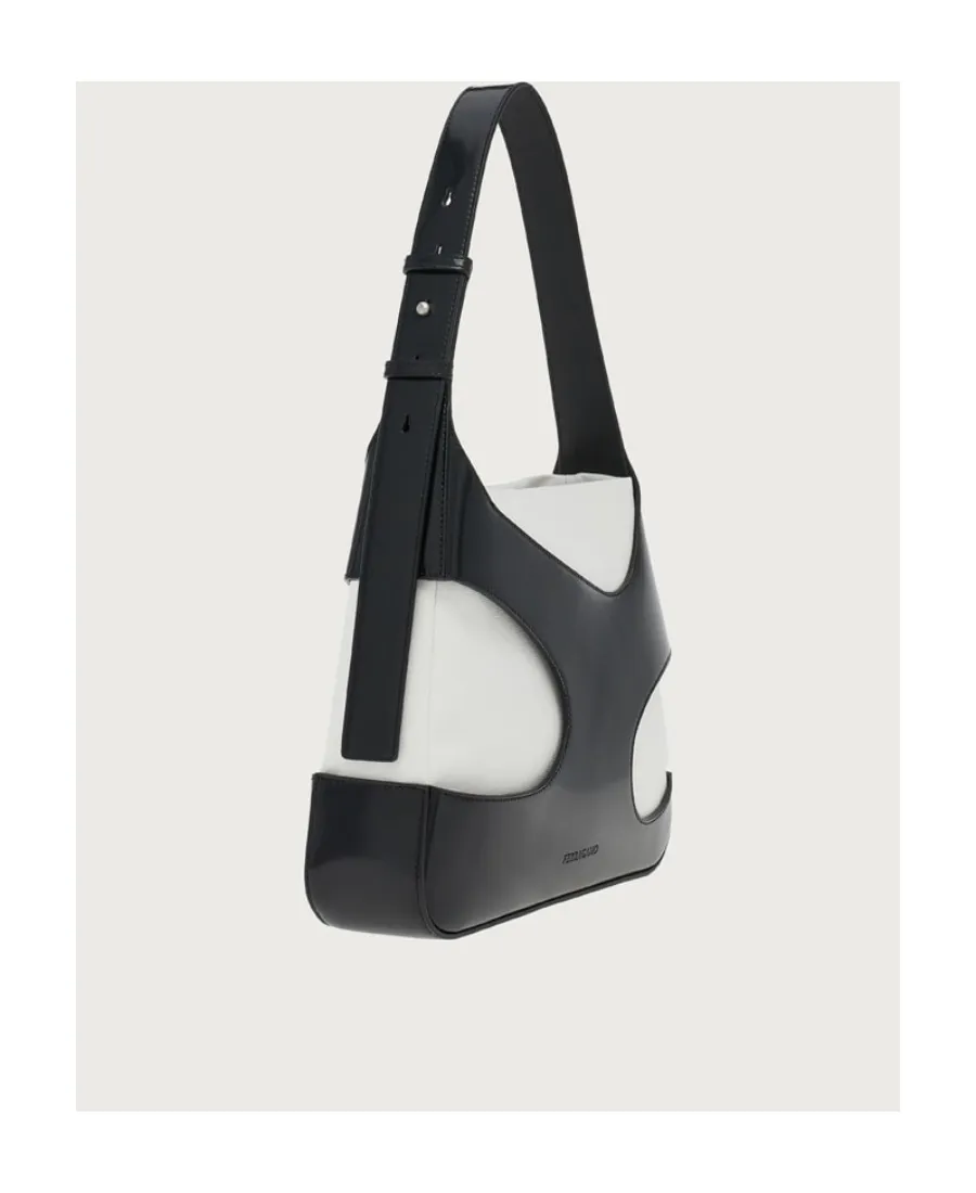 Cut-Out Detailed Logo Debossed Shoulder Bag
