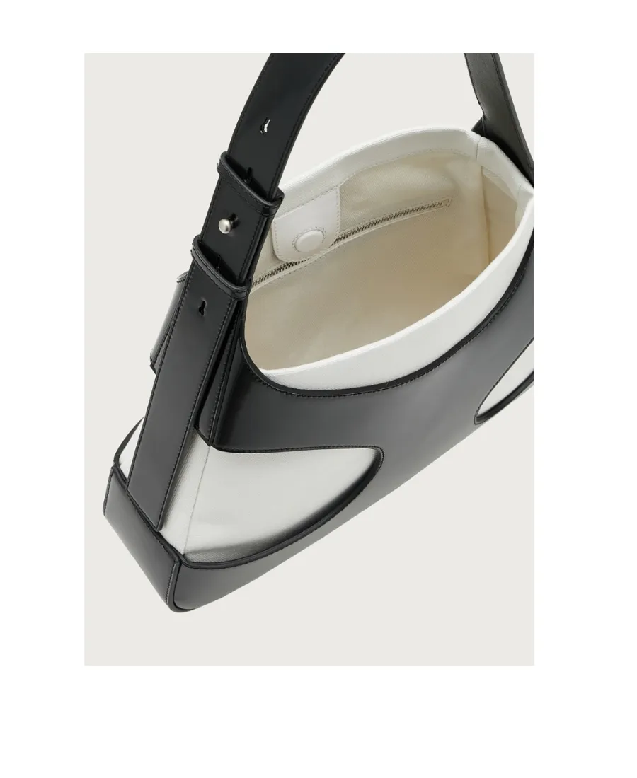 Cut-Out Detailed Logo Debossed Shoulder Bag