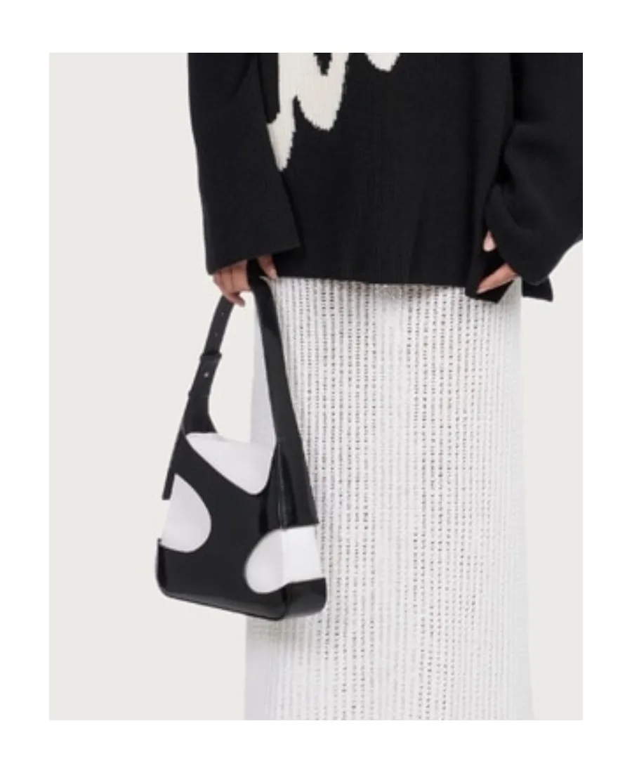 Cut-Out Detailed Logo Debossed Shoulder Bag