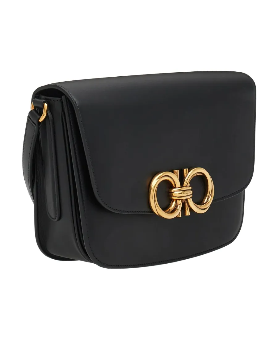 Gancini Leather Shoulder Bag