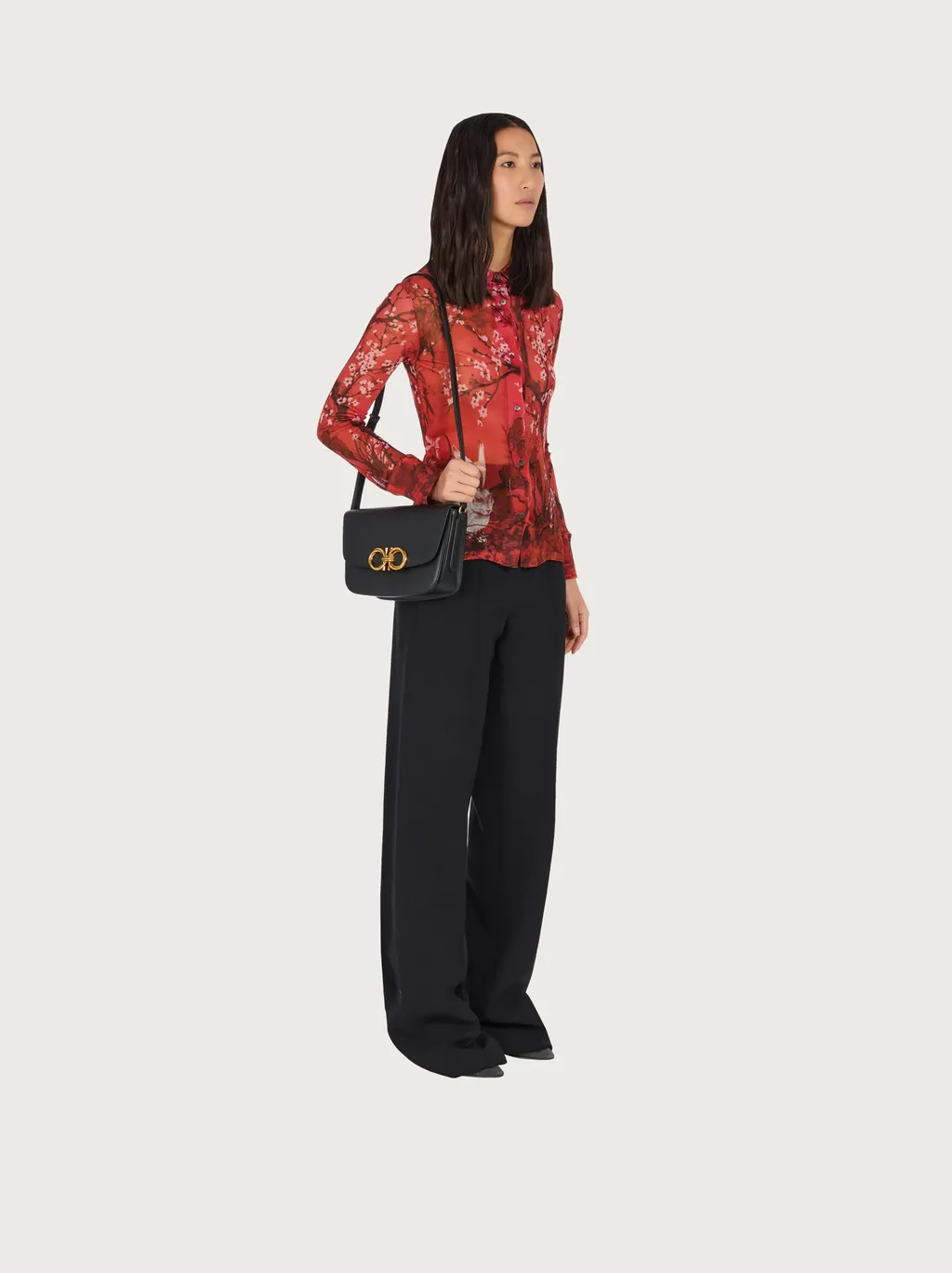 Gancini Leather Shoulder Bag