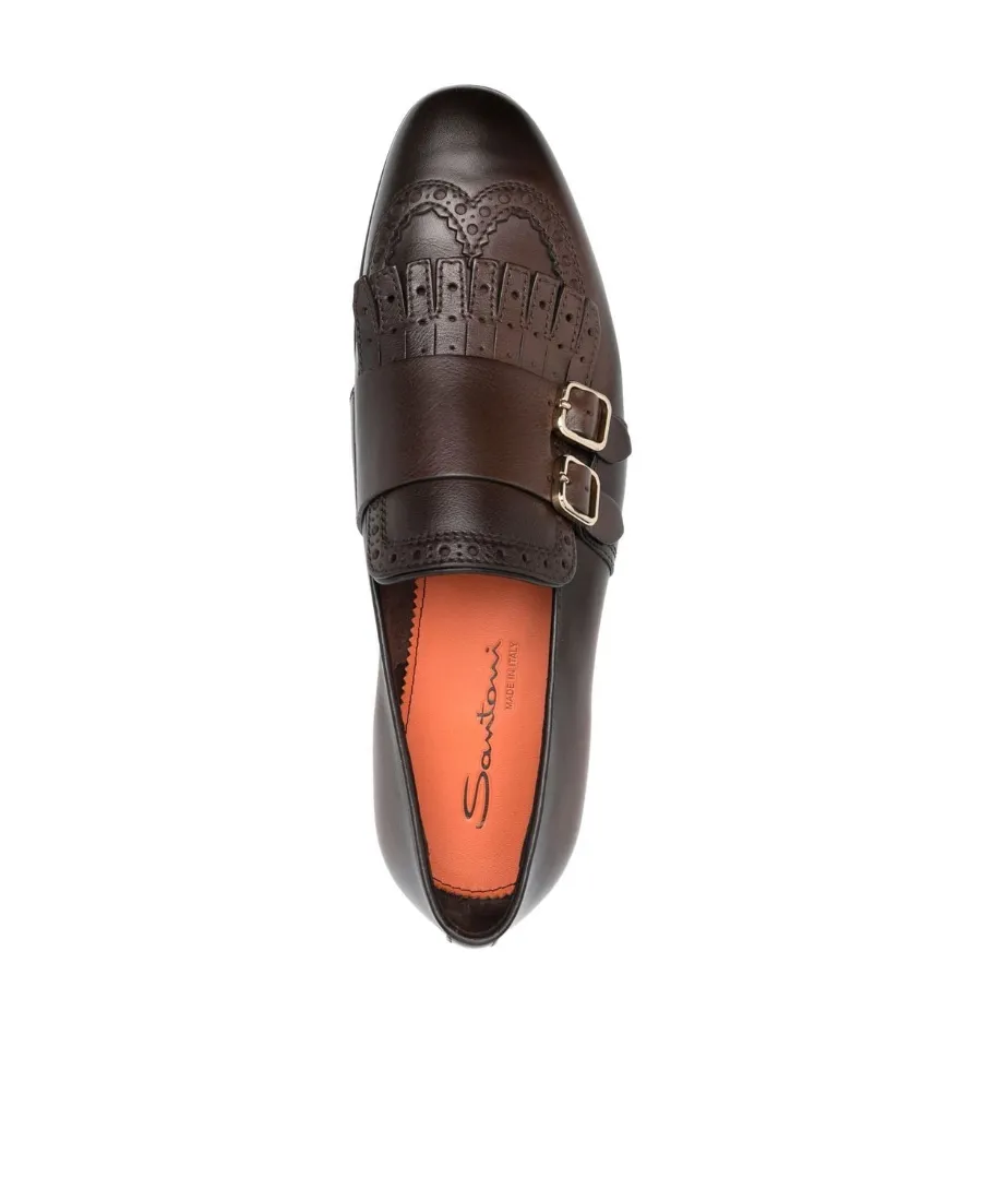 Double-Buckle Almond Toe Loafers