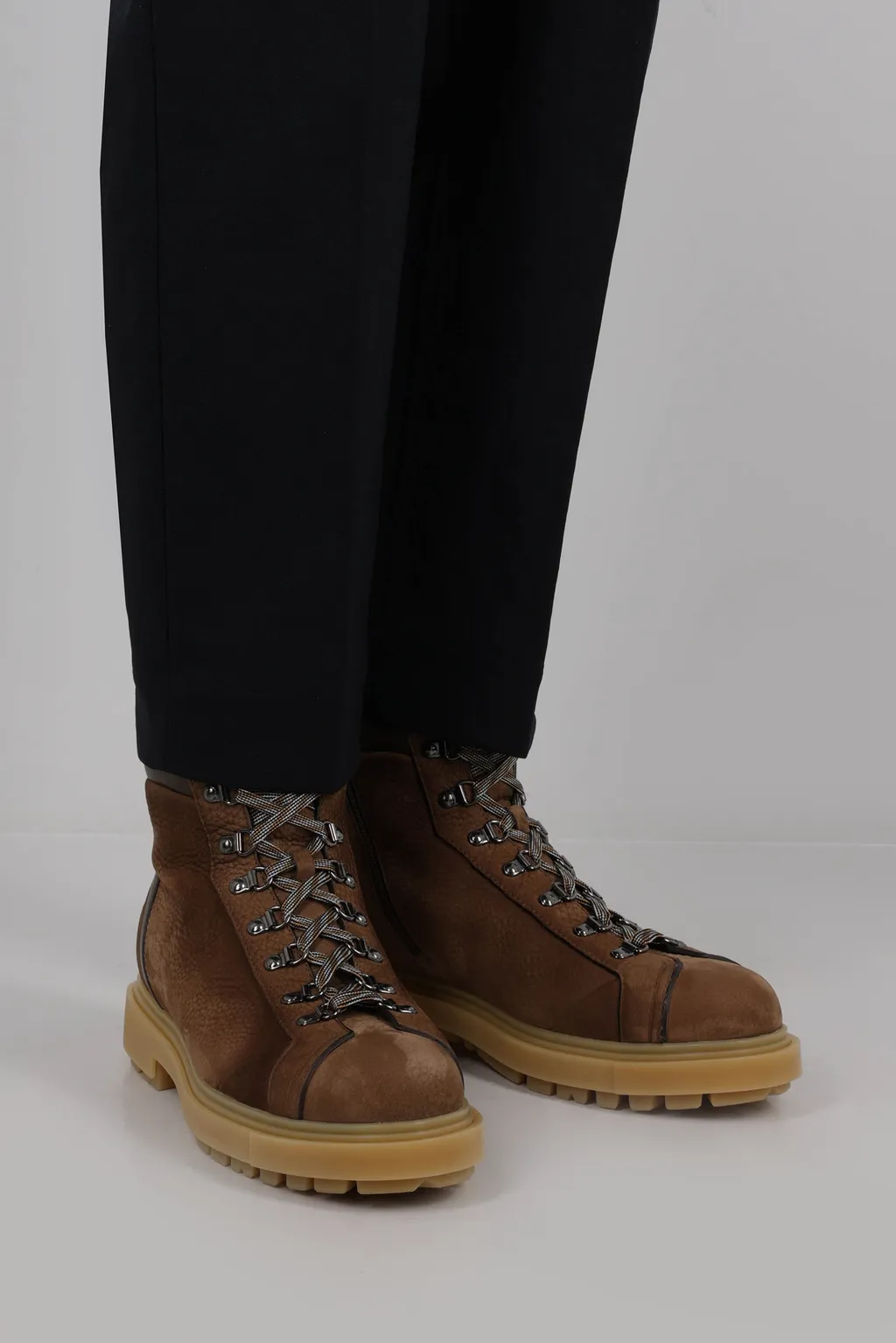 Lace-Up Leather Ankle Boots