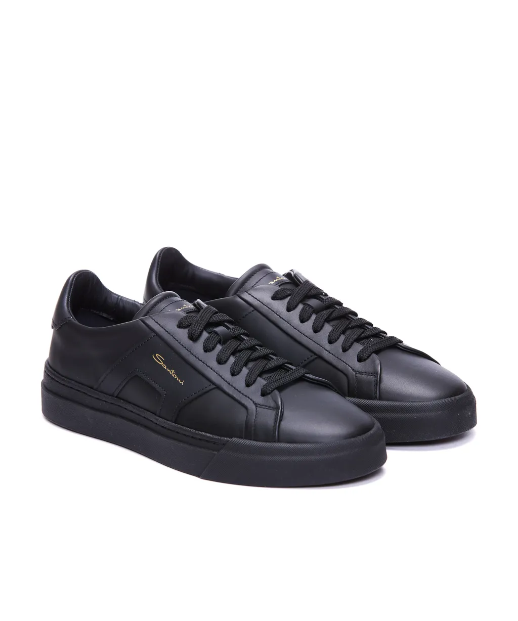 Double Buckle Lace-Up Sneakers