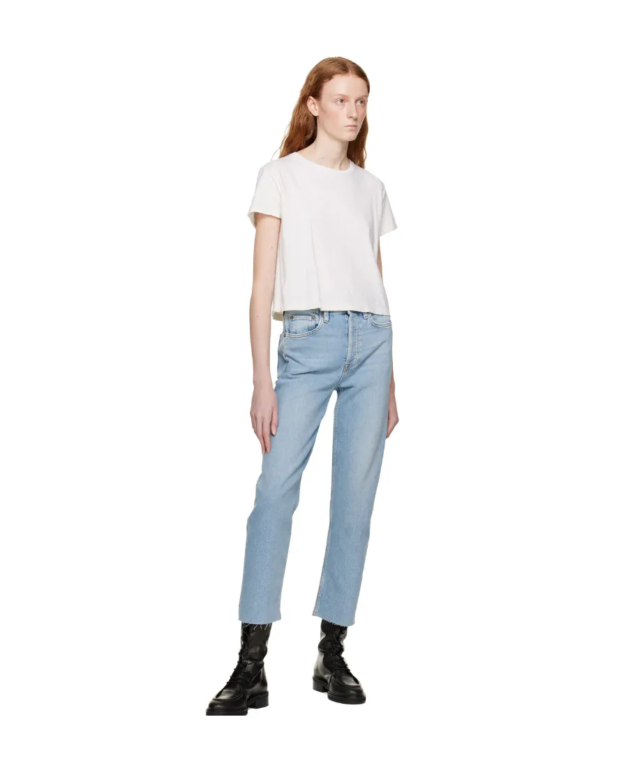 Straight Leg Cropped Jeans