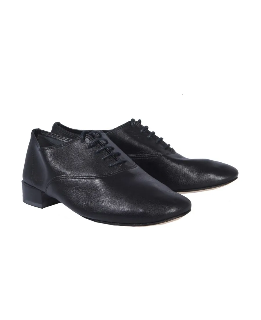 Black Lace Leather Shoes