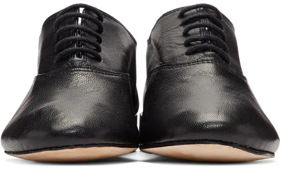Black Lace Leather Shoes