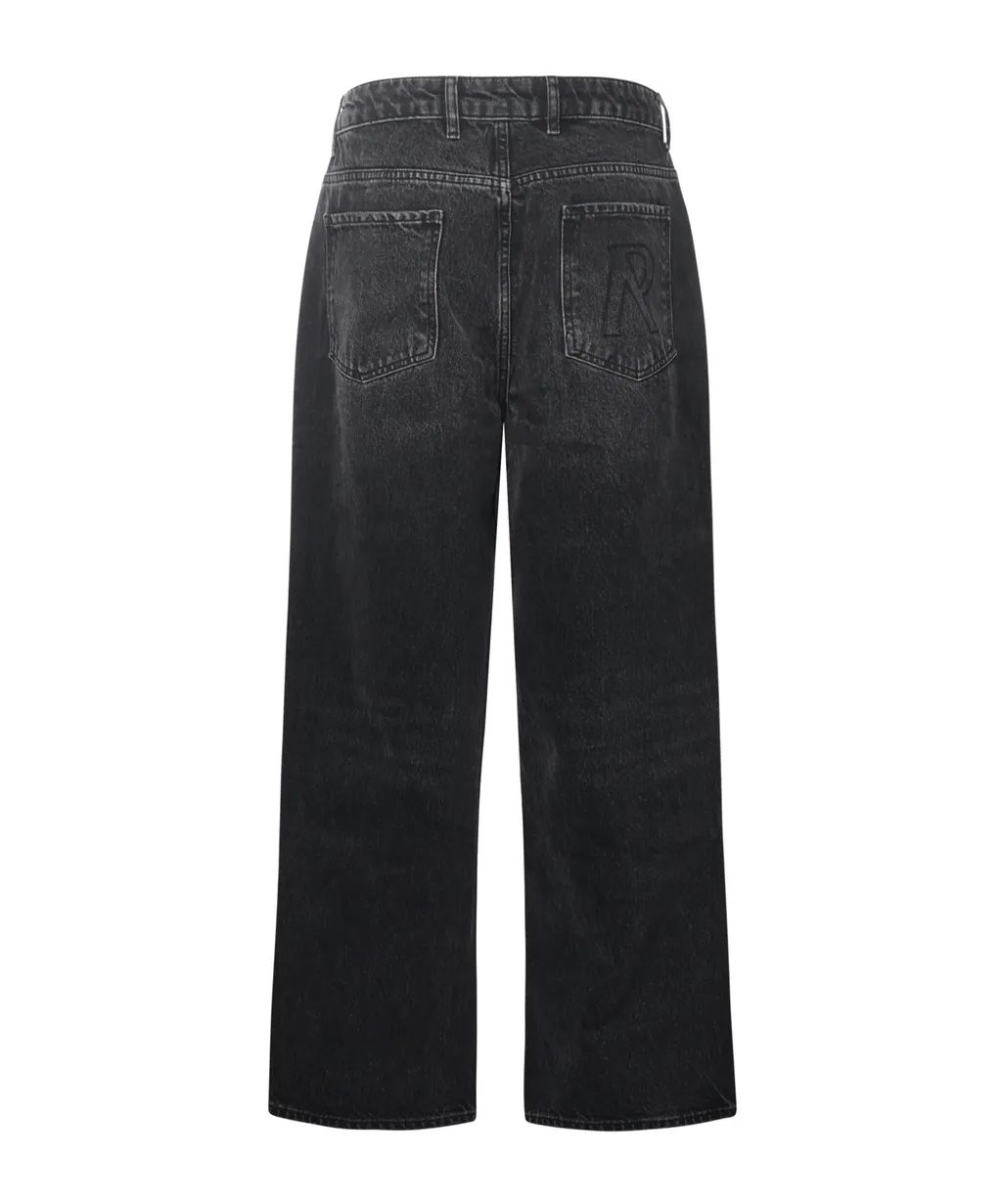 Whiskering Effect Denim Jeans