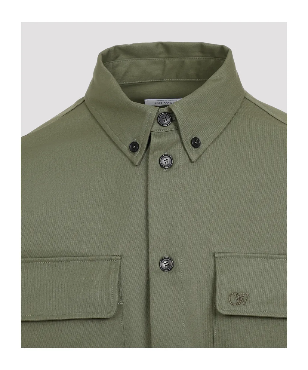 Logo Embroidered Long-Sleeved Shirt