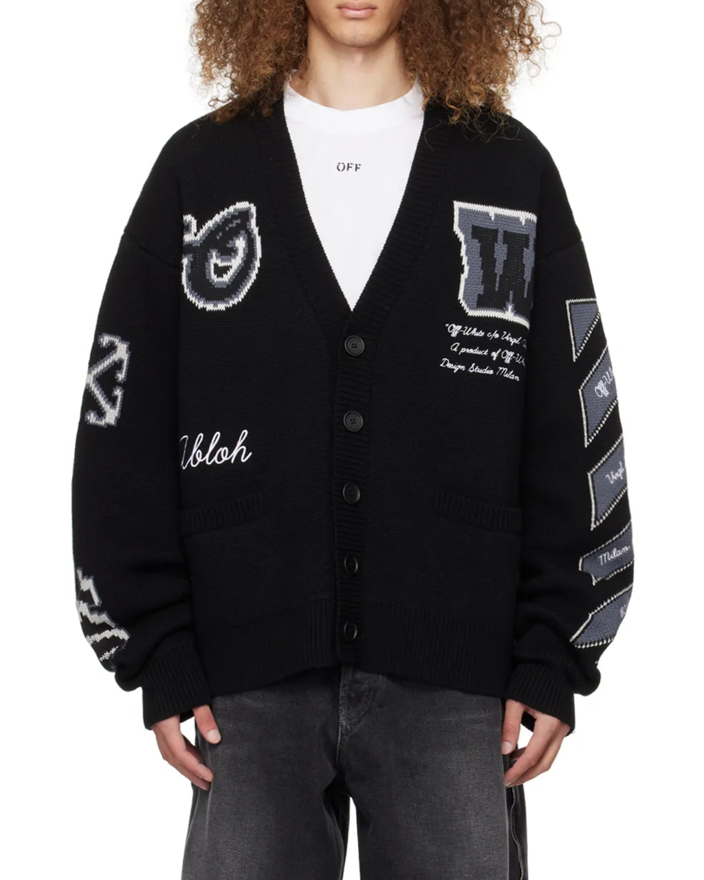 Logo Embroidered Knit Cardigan