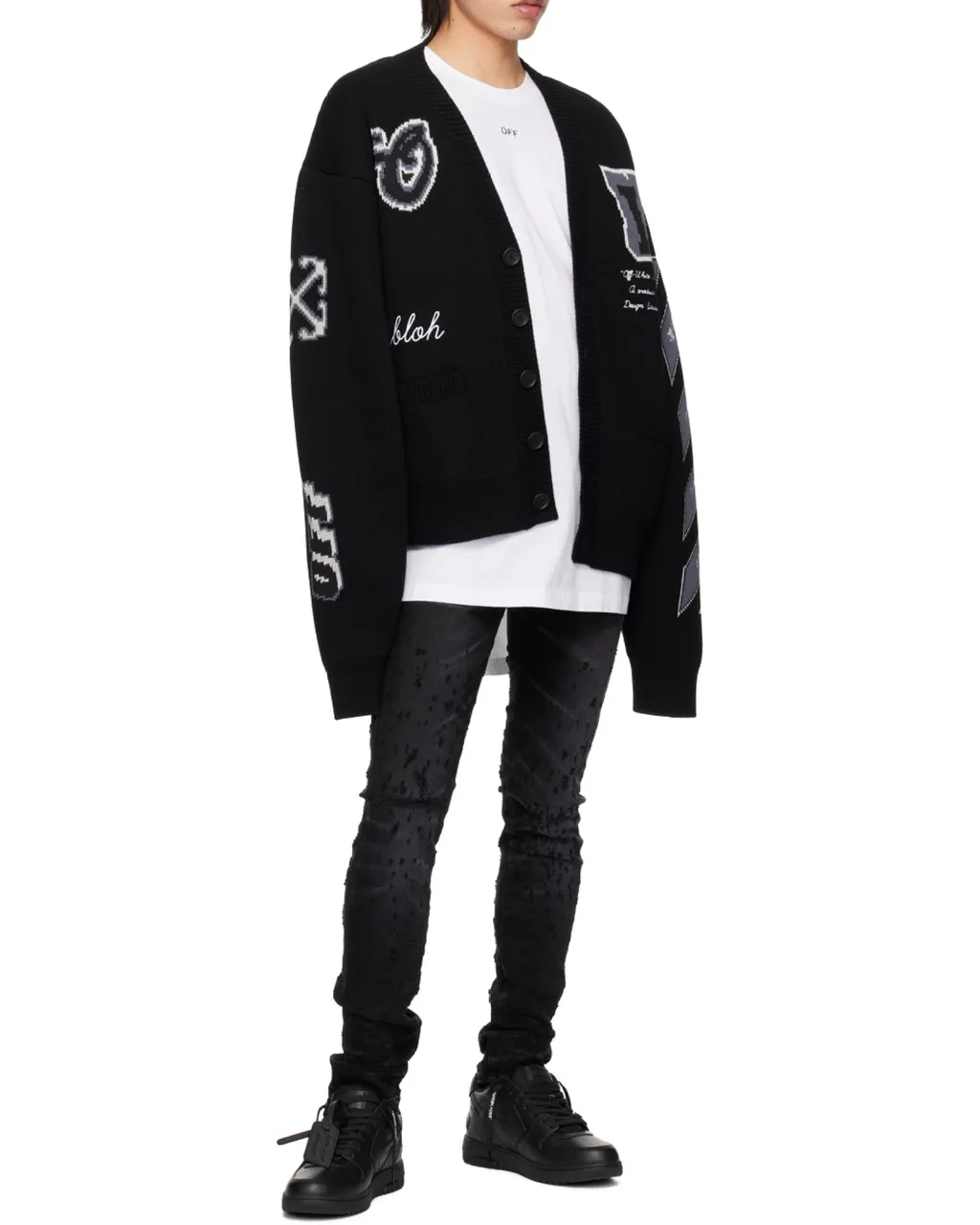 Logo Embroidered Knit Cardigan