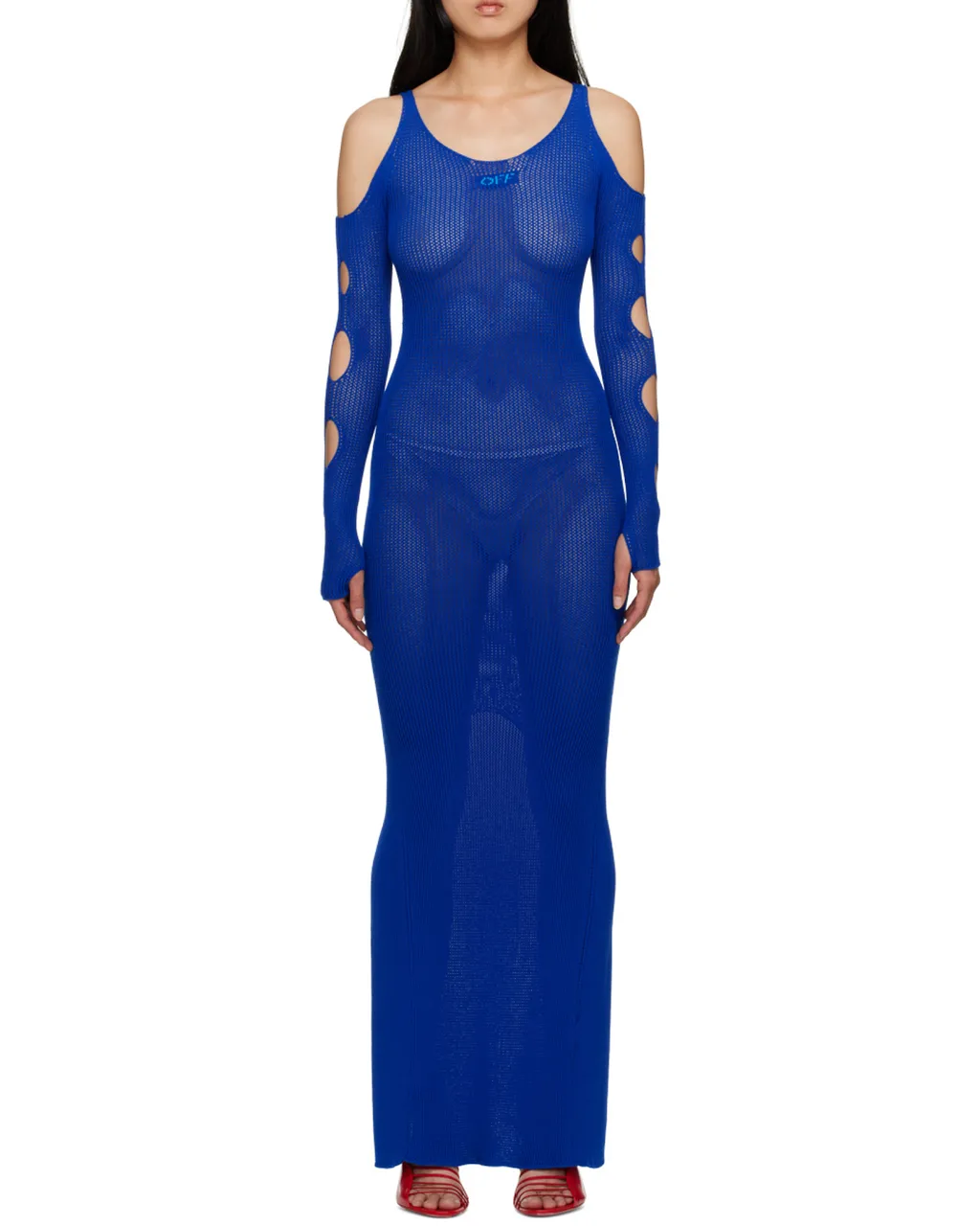 Cut-Out Long-Sleeved Dress