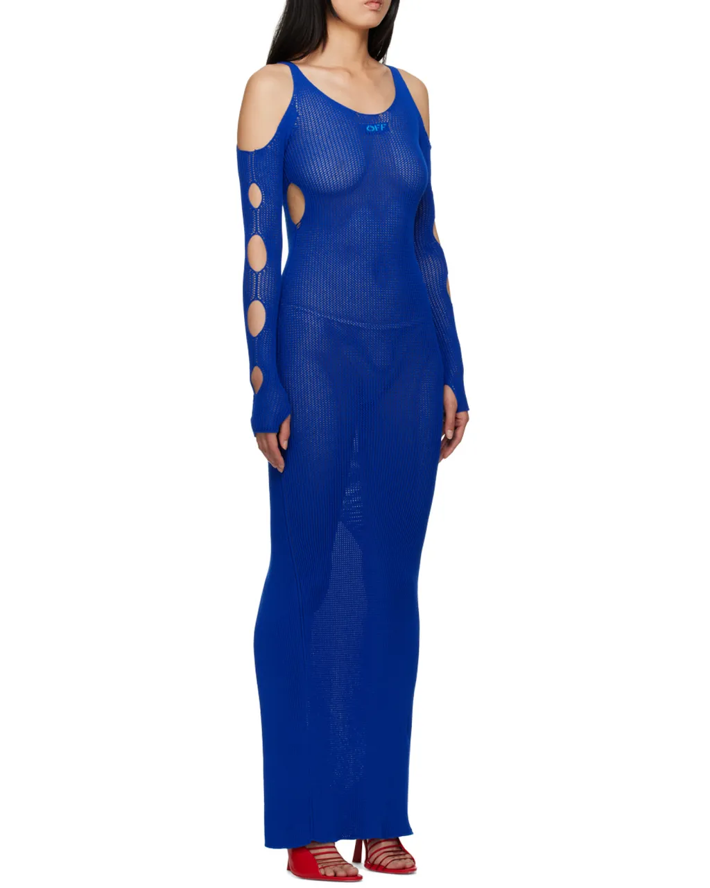 Cut-Out Long-Sleeved Dress
