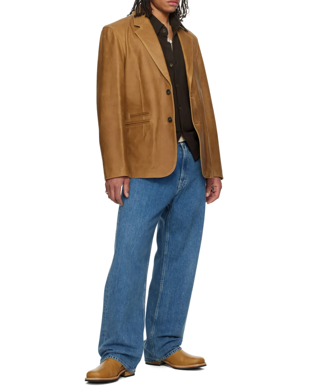 Leather Opening Blazer