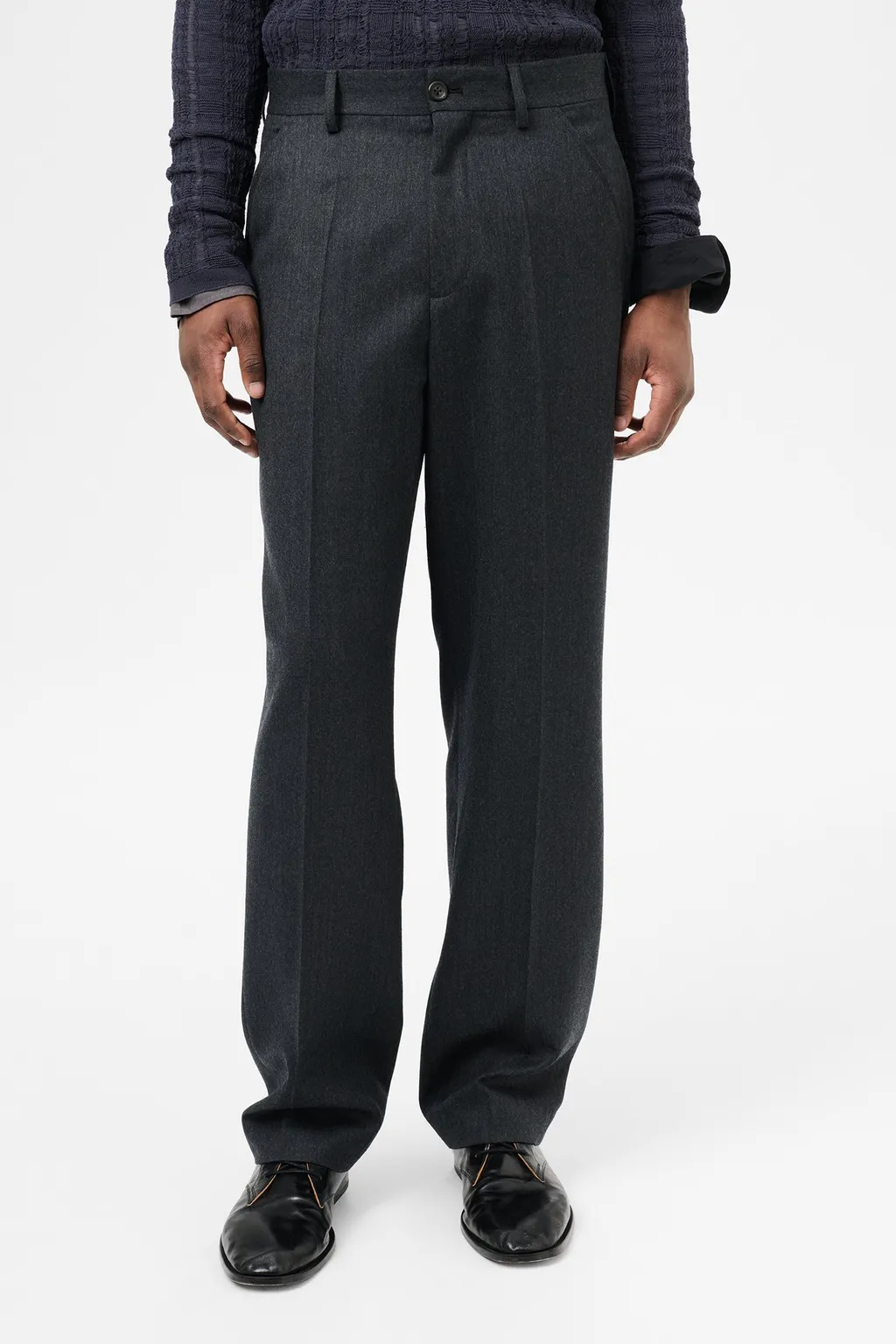 Belt Loop Wool Casual Pants