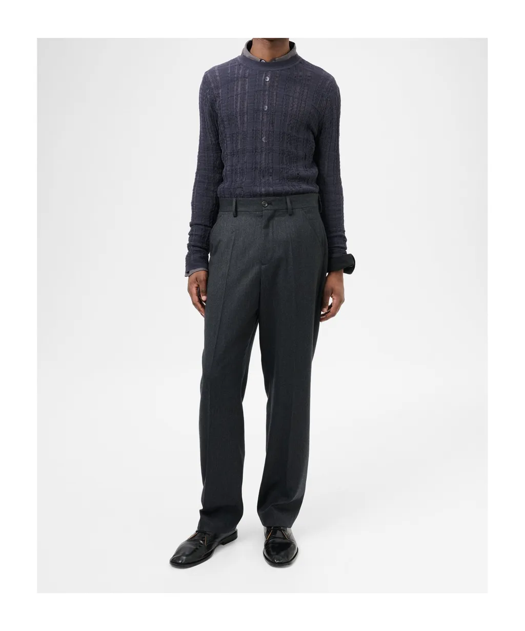 Belt Loop Wool Casual Pants