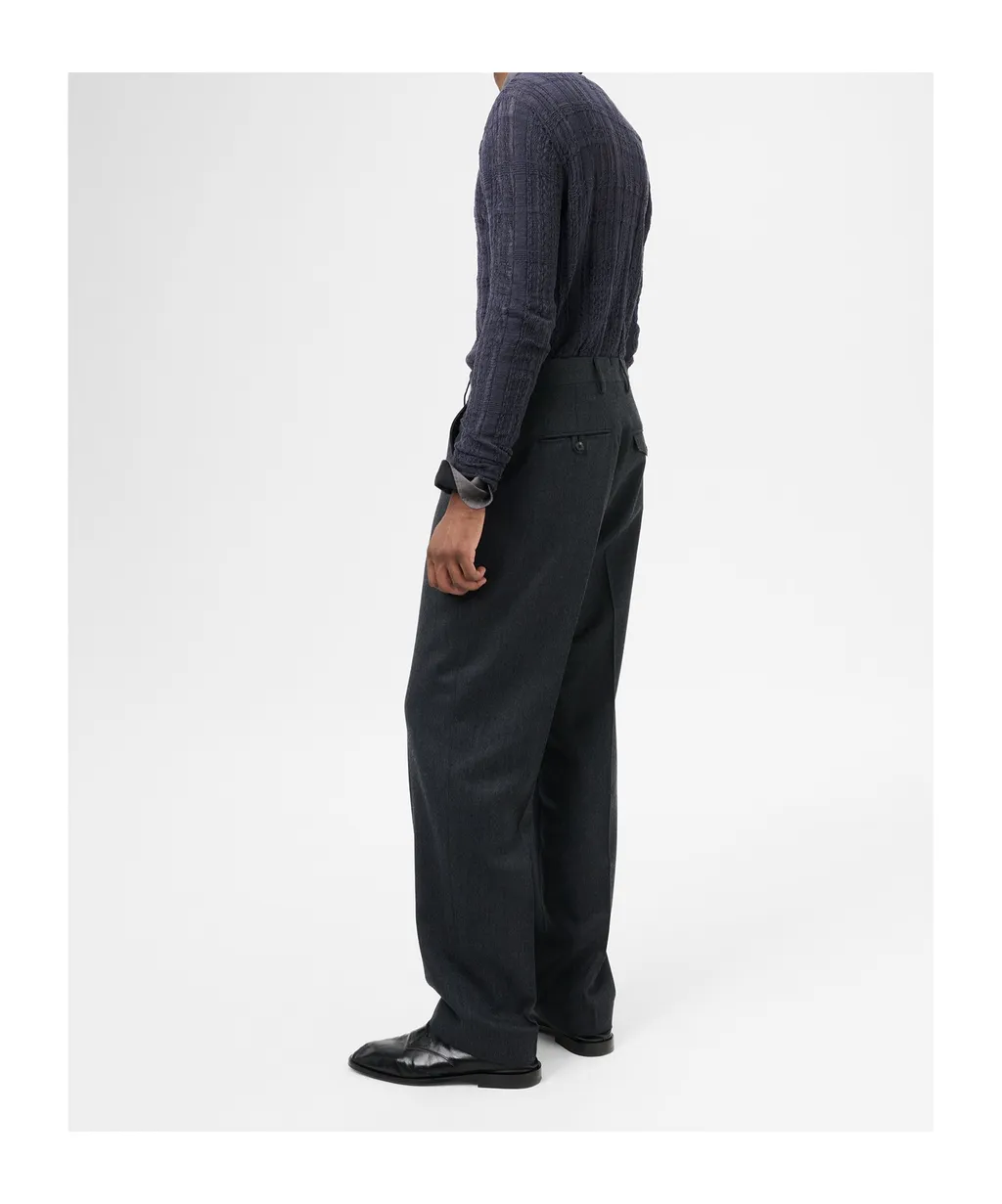 Belt Loop Wool Casual Pants