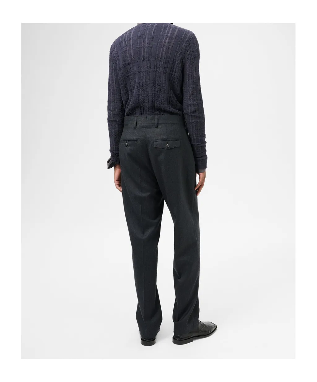 Belt Loop Wool Casual Pants