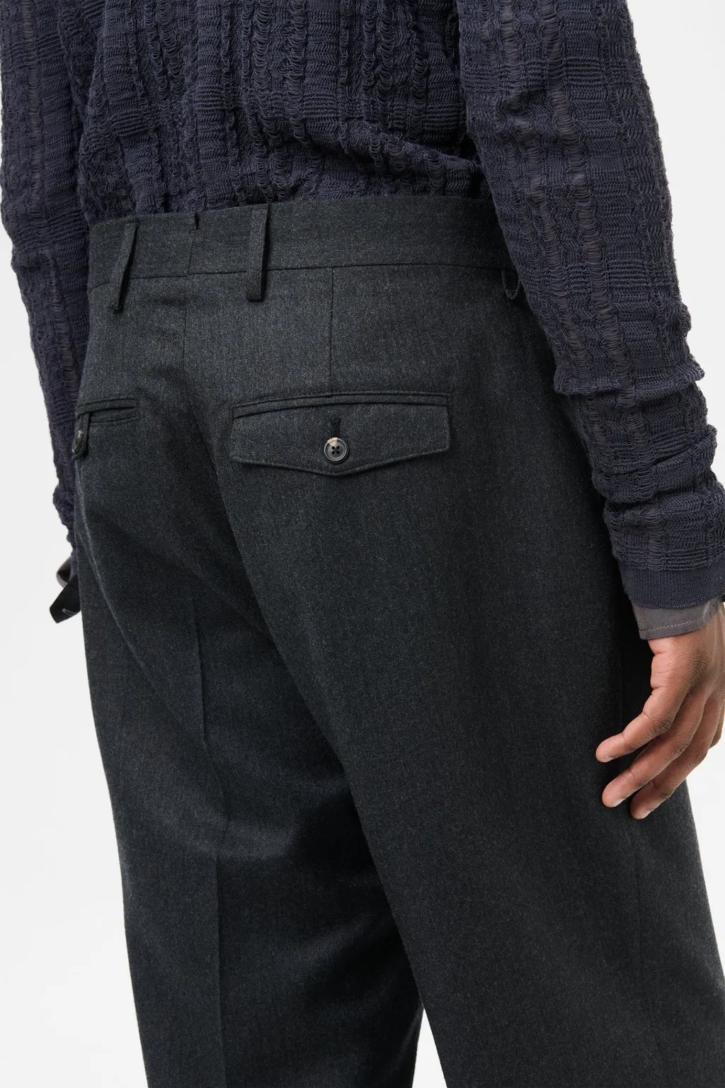 Belt Loop Wool Casual Pants