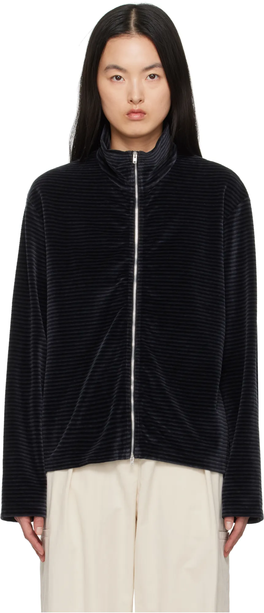 Shrunken Full Zip Polo Jacket