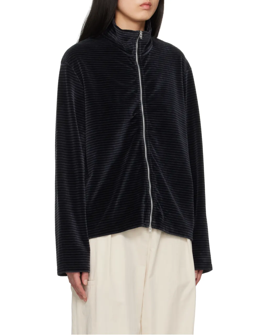 Shrunken Full Zip Polo Jacket