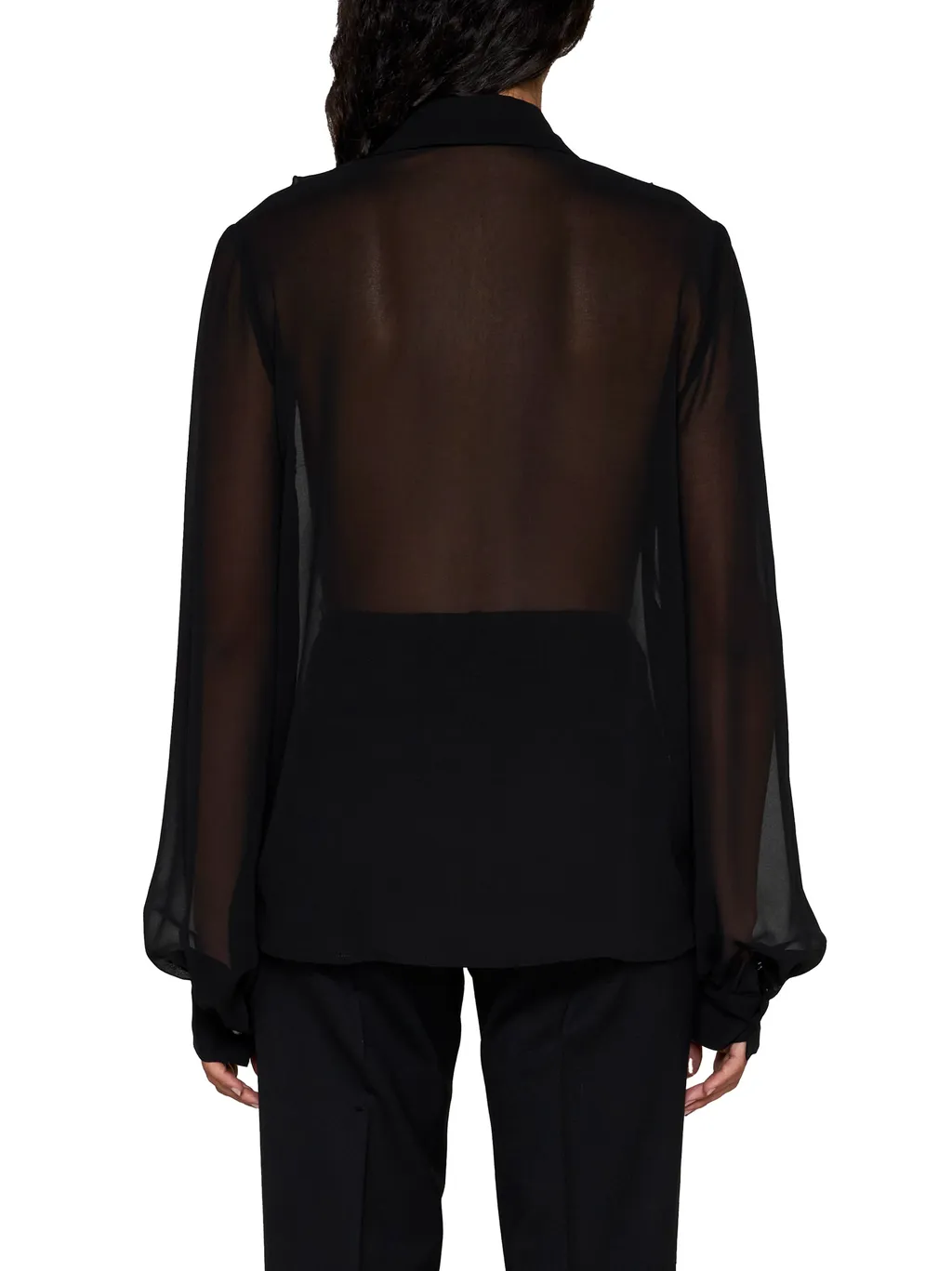 Lace-Detailed Long-Sleeved Shirt