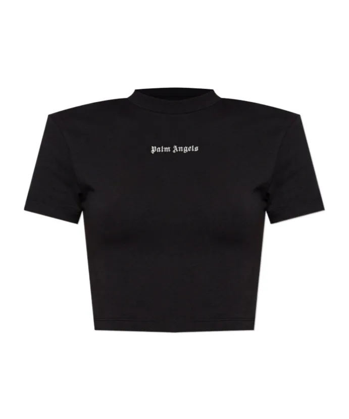 Logo-Embroidered Cropped T-Shirt