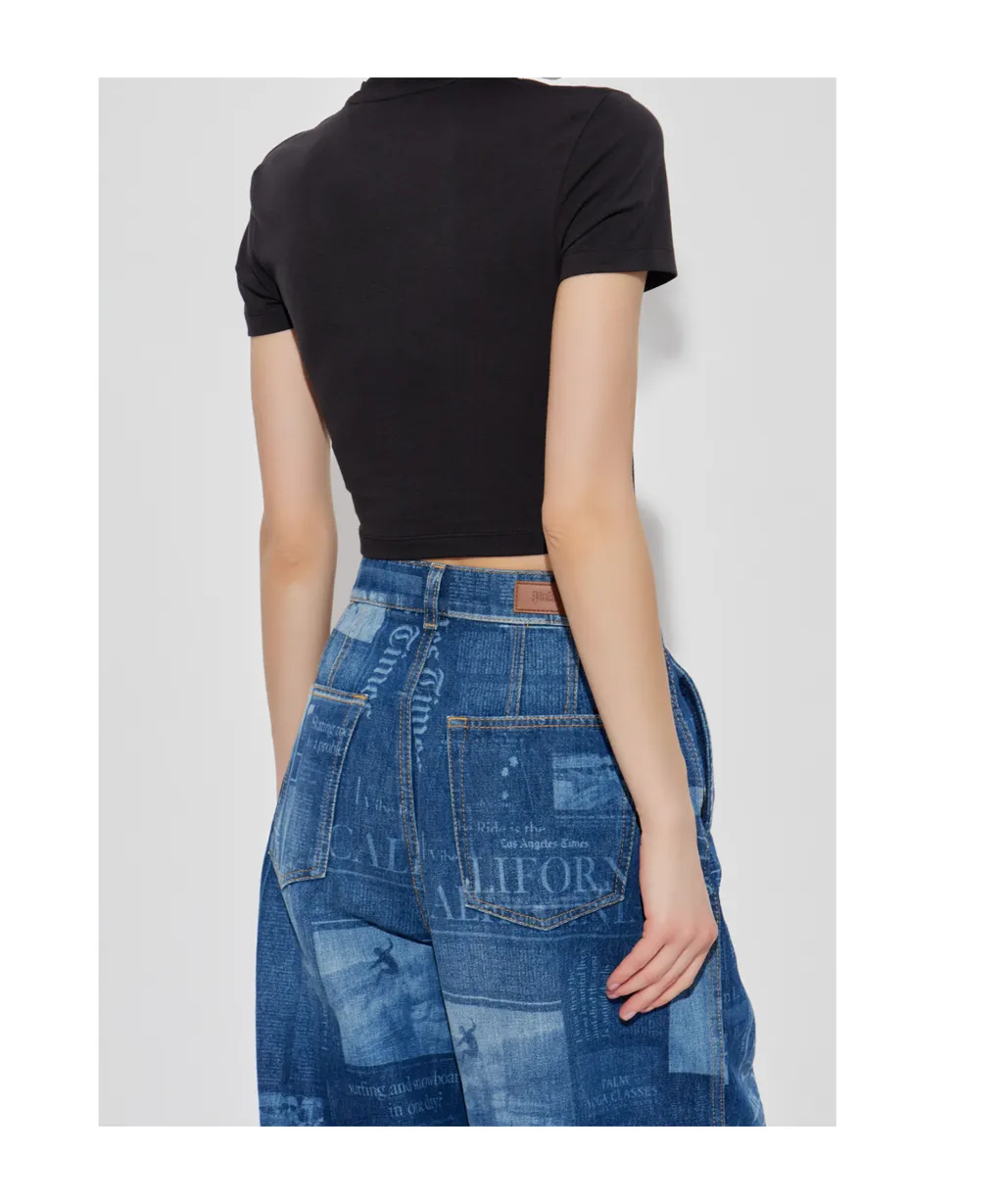 Logo-Embroidered Cropped T-Shirt