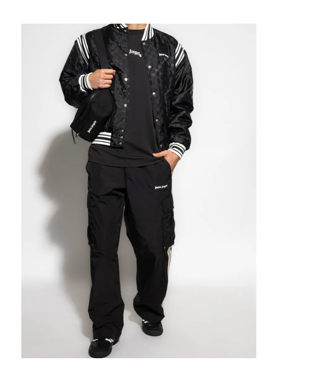 Logo-Pattern Bomber Jacket
