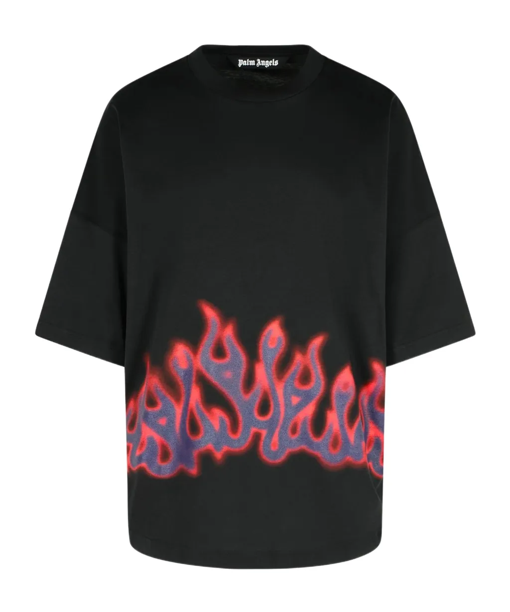 Flames Pattern Oversized T-Shirt