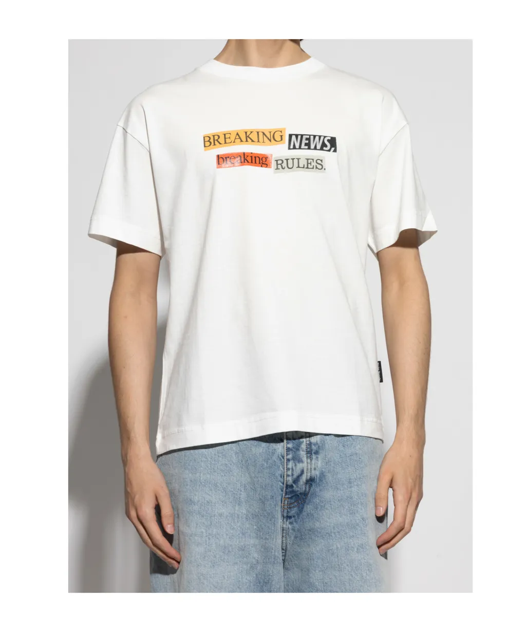 Slogan Printed Crewneck T-Shirt