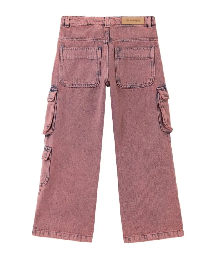 Overdye Wide-Leg Cargo Denim Pants