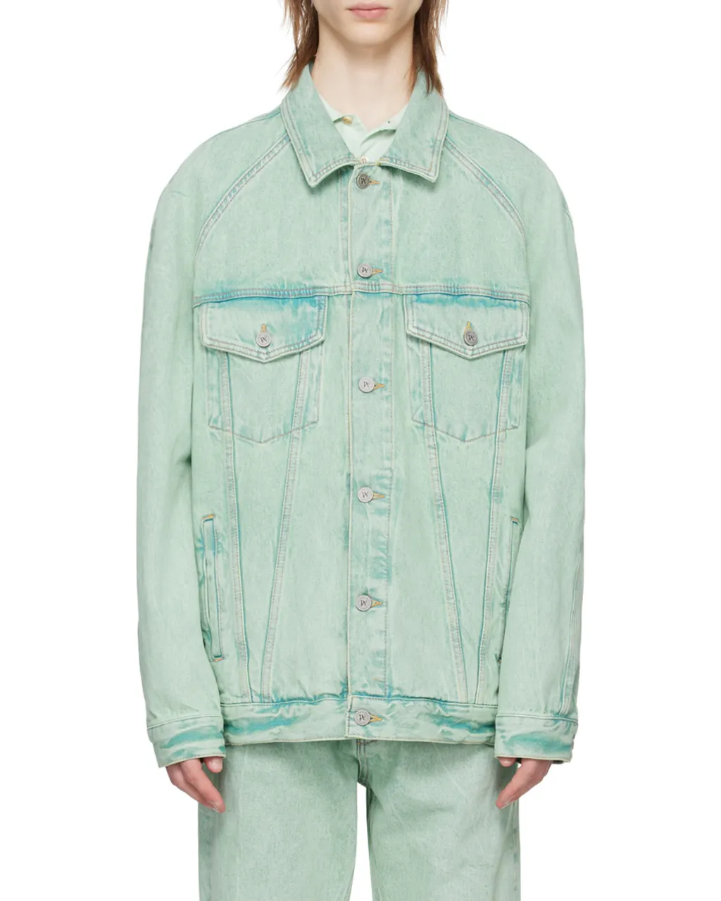 Overdyed Buttoned Denim Jacket