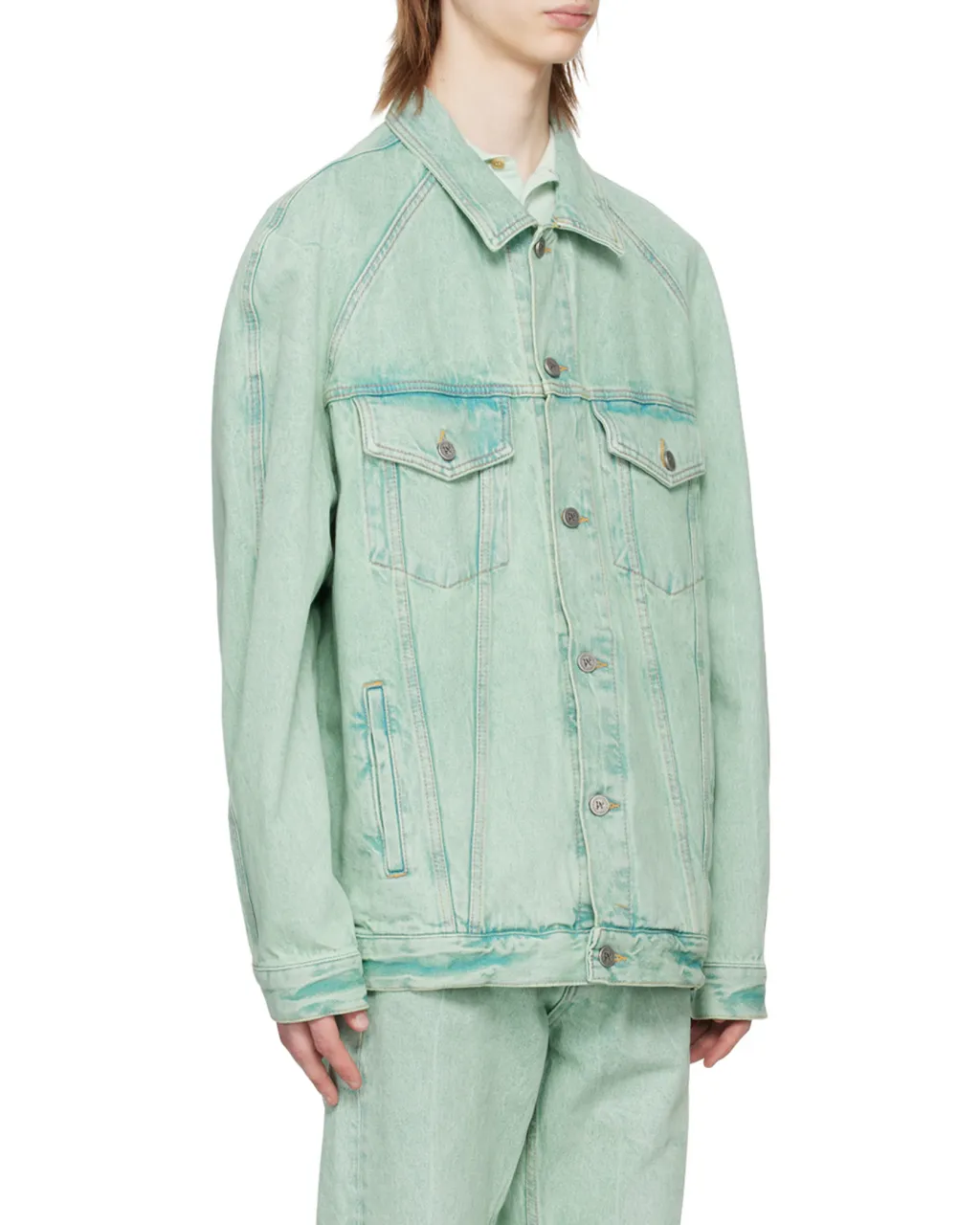 Overdyed Buttoned Denim Jacket