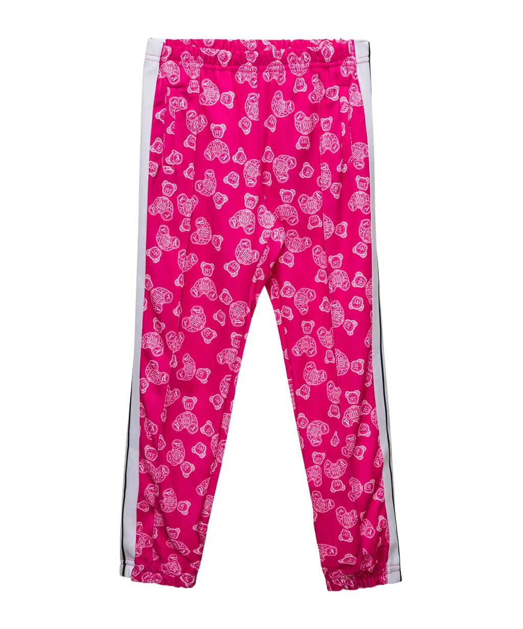 Teddy Bear-Printed Elasticated Waist Track Pants