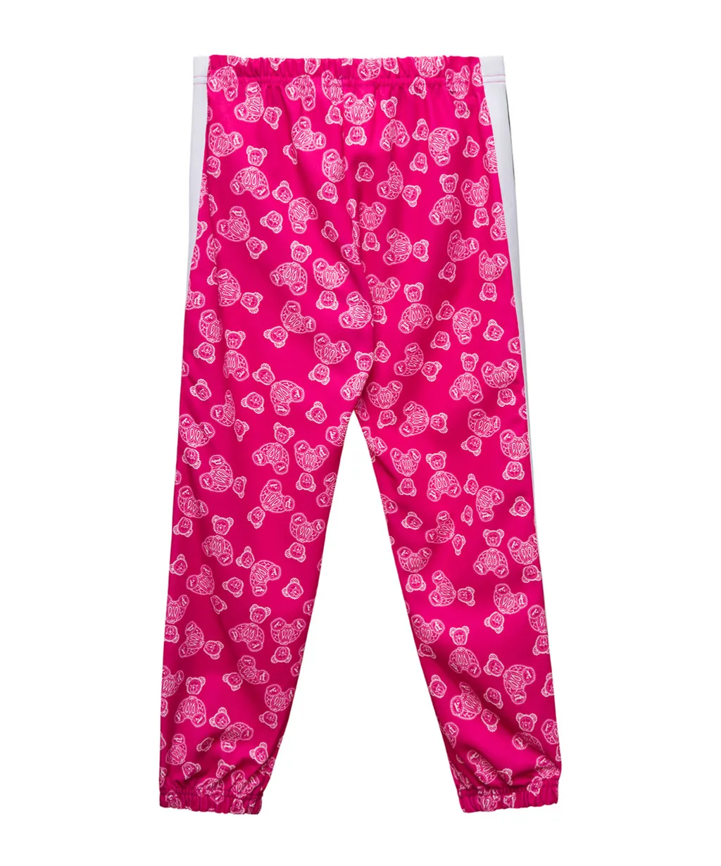 Teddy Bear-Printed Elasticated Waist Track Pants