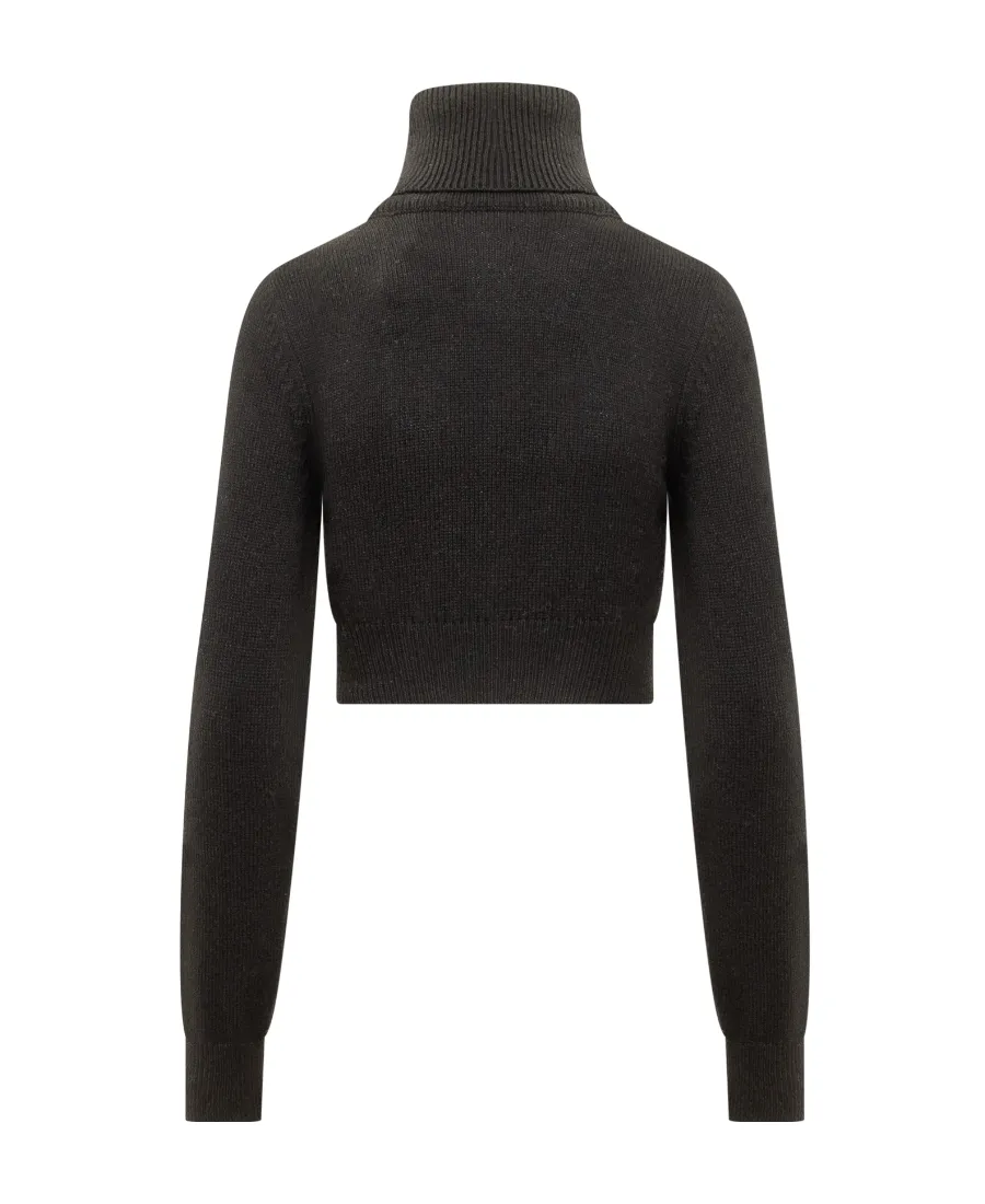 Logo Embroidered Turtleneck Knitted Jumper
