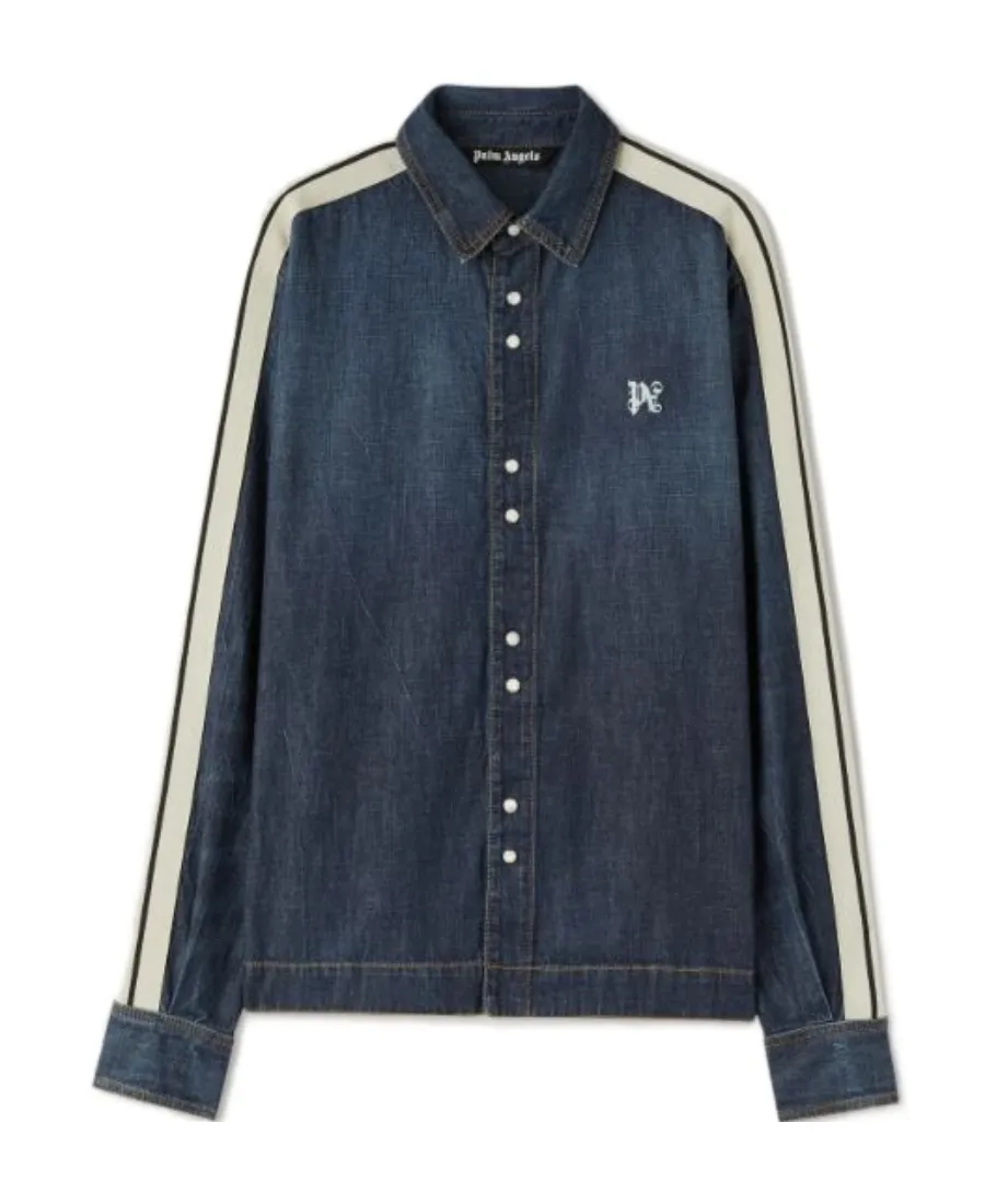 Monogram Detailed Denim Track Jacket