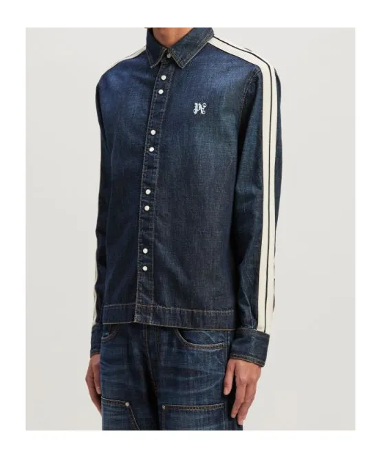 Monogram Detailed Denim Track Jacket
