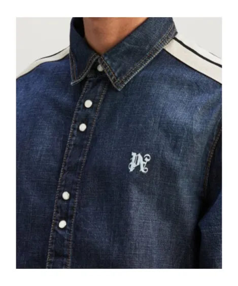 Monogram Detailed Denim Track Jacket