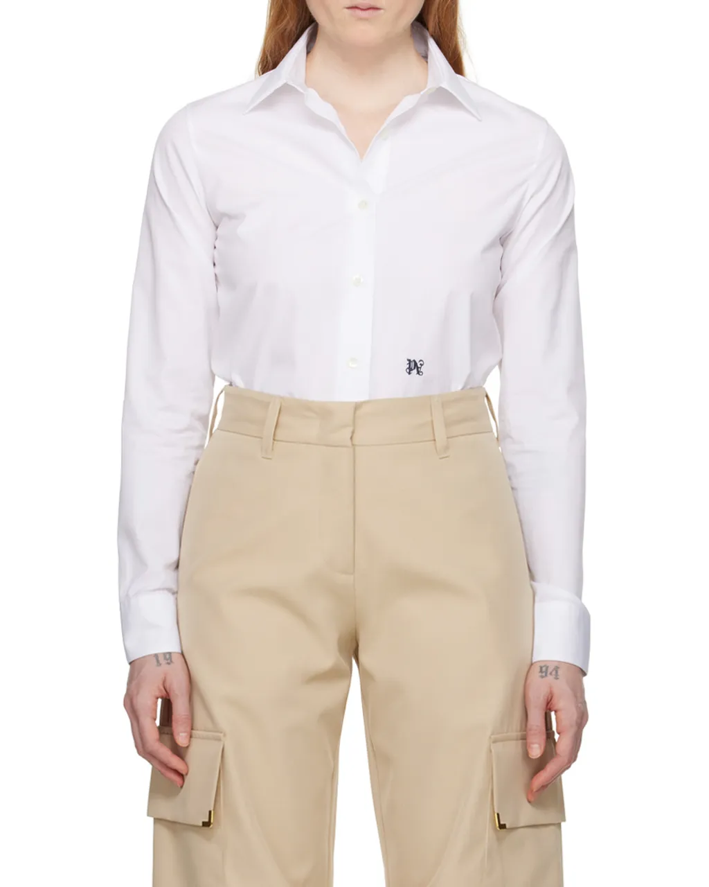 Pa Monogram Embroidered Buttoned Shirt