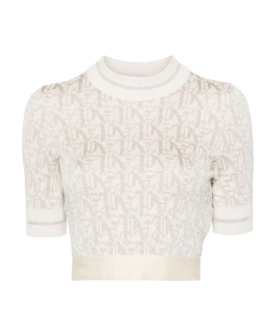 Monogram-Jacquard Knitted Cropped Top