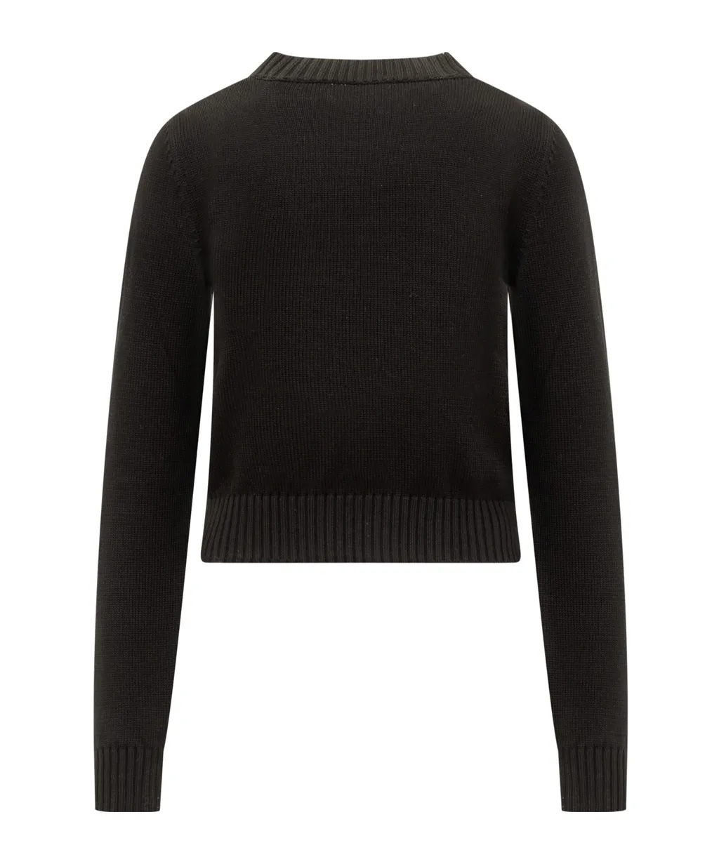 Logo Embroidered Crewneck Knitted Jumper