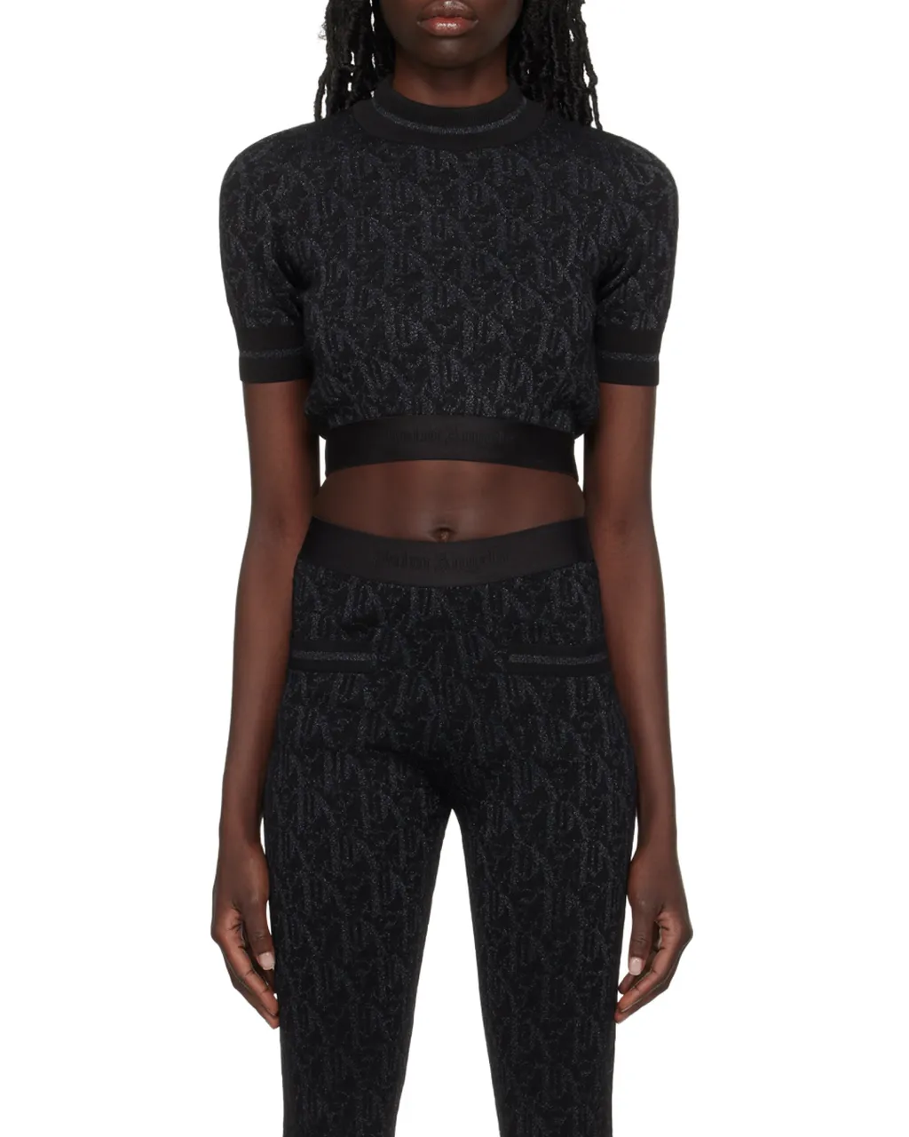 Monogram-Jacquard Knitted Cropped Top