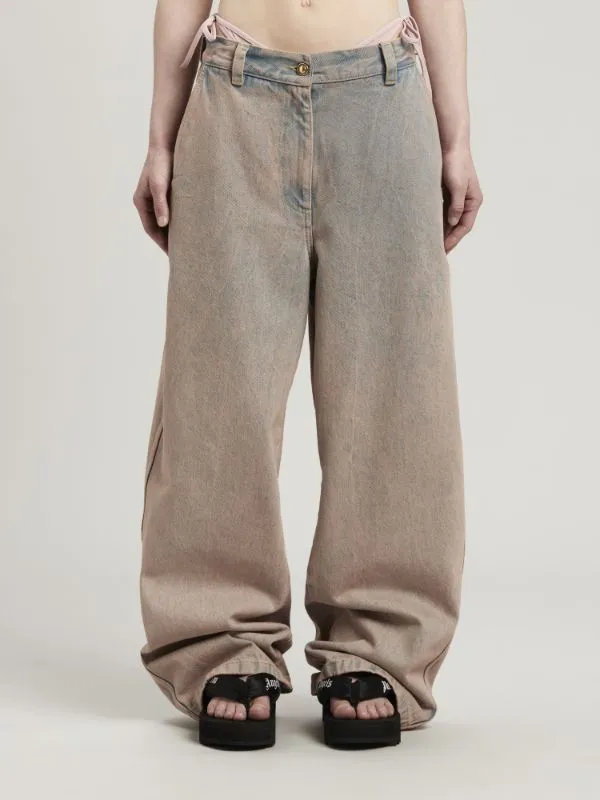 Logo-Embroidered Overdye-Wash Jeans